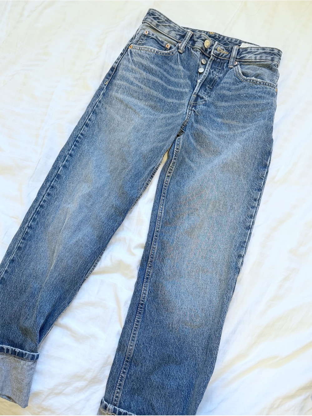 zara trf mid rise straight jeans blue